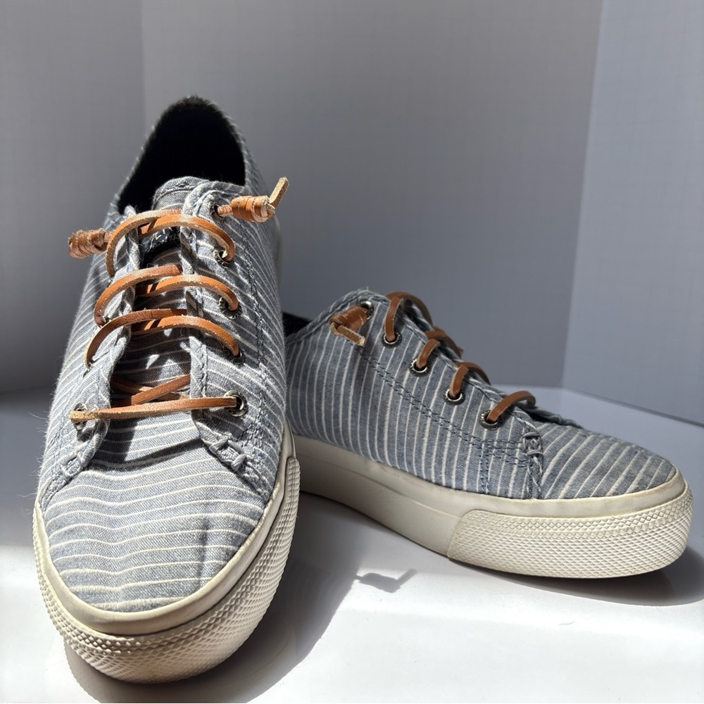 Sperry Gray Striped Women's Sneakers